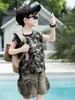 0667 Conjunto de Chaleco para Niños Verano 2026 Nueva Ropa Infantil Bebé Estilo Coreano Camuflaje de Verano Pantalones Cortos Conjunto de Dos Piezas