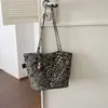 Bolso de Hombro Retro Leopardo Personalizado Versátil 2026 Estilo Coreano Ins Gran Capacidad Bolso de Mano para Viajes Cotidianos Bolso de Tela Casual