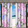 Cortinas Pretas Modernas Personalizadas com Estampa Floral de Primavera para Varanda, Dropshipping Disponível