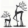 Set de 2 estatuas de reno negro más vendidas transfronterizas Aleación Navidad Set de 2 piezas Figuras de reno negro
