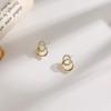 Exquisitos Aretes de Aro con Pedrería 2025 Nuevos Trendy Coreanos Elegantes Populares de Alta Gama Aretes Franceses para Mujer