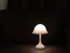 Luminária de mesa criativa nórdica em forma de cogumelo, recarregável, luz de ambiente para quarto, luz noturna decorativa LED dimerizável por toque para hotel
