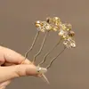 Horquilla China en Forma de U Súper de Hada, Nueva Horquilla Doble de Perlas en Forma de U Estilo Chino, Accesorio para el Cabello Hanfu Estilo Antiguo, Horquilla Simple y de Alta Gama para Mujeres