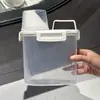 Caixa de Armazenamento de Sabão em Pó Garrafas Dispensadoras de Detergente de Lavar Roupa Uso Doméstico Balde Transparente de Grande Capacidade Pote Recipiente Medidor Graduado Garrafa