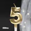 Vela para bolo de festa de aniversário, série Casa da Ópera, retro, Dourada Prateada, vela digital 0-9