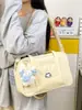Bolsa Tote Anime Grande Capacidade Estilo Japonês Gato Fofo Estilo Universitário Bolsa de Ombro Versátil Moda Tendência Bolsa Transversal