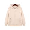 Outono e inverno quente caxemira espessa cor sólida zíper suéter personalizado casal cardigan jaqueta casual all-matching top impressão