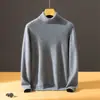 Caja de Regalo Suéter de Cachemira para Hombre de Edad Media y Joven Punto de Cuello Alto Otoño e Invierno Estilo Nuevo Suéter de Lana de Alta Gama como Capa Base