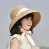 Sombrero de Paja de Ala Ancha para Niñas de Verano con Protección Solar, Sombrero de Sol Versátil para Bebés, Sombrero de Playa Estilo Coreano para Niñas, Sombrero de Pescador