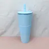 Oferta Especial Artículo Popular en Stock Estilo Americano 750ml Doble Pared de Plástico Sellado Agujero Grande Taza para Té de Leche con Perlas Boba con Funda