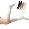 Meias Empilhadas Femininas Outono/Inverno Meilade Algodão Estilo Japonês Laço Meias para Panturrilha Pequena Alta Elasticidade Antiderrapante Emagrecimento Botas de Cavaleiro Meias Longas