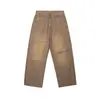 Yidao Vintage 2025 Otoño Nuevo Calle Americana Retro Salpicadura de Tinta Graffiti Sueltos Lavados Rasgados Jeans para Hombres