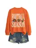 Amazon eBay sitio independiente moda cómoda versátil mujer temporada de fútbol cuello redondo manga larga sudadera