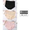 Paquete de 3/4 Talla Grande con Ribete de Encaje Cintura Alta Control de Abdomen Calzones Ropa Interior Cómoda y Sexy para Mujer