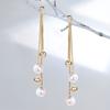 Coreano S925 Pin de Prata Diamante Longo Brincos de Borla Pérola Vermelha Exagerado Elegante Moda Brincos Internet Brincos de Celebridades