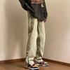 Mud Jeans Masculino Primavera e Outono Nicho Design Zíper Split Calças High Street Trendy Brand Calças Retas