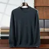 Suéter de punto casual versátil de primera calidad listo para usar para otoño e invierno, nuevo, de cachemira para hombre, cuello redondo, manga larga, holgado, corte slim, transfronterizo