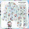 Pijamas de primavera y otoño para niños, ropa de casa para niños de manga larga con solapa suelta, pijamas para niñas, ropa de aire acondicionado para niños medianos y grandes