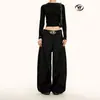 Pantalones de Traje Casual Estilo Americano Yongfang para Hombres y Mujeres, Corte Holgado High Street, Cleanfit, Sensación de Alta Gama, Pantalones de Pierna Ancha Rectos con Caída