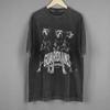 Hermoso perro lobo Doberman spaniel, moda europea y americana, camiseta holgada de gran tamaño para hombres y mujeres, lavada, desgastada y con rociado directo.
