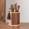 Madera de Nogal Ceremonia del Té Lujo Accesorios para Juego de Té Juego de Seis Piezas para Uso en Casa: Pinzas para té, Cucharón para té, Aguja para té, Cuchillo para té, Cepillo para tetera