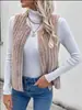 Chaleco de punto trenzado texturizado estilo europeo y americano, sin mangas, de frente abierto, cuello en V, corte holgado, adelgazante, chaqueta chaleco suéter en capas
