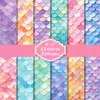 12 Hojas/Paquete de Papel de Nuevo Material Transfronterizo Papel Decorativo Hecho a Mano para Manualidades y Envoltura Papel de Fondo con Escamas de Pez de Sirena