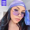 Nuevas gafas de sol sin montura de moda, montura metálica cuadrada pequeña de moda, gafas de sol para mujer estilo Hong Kong, gafas populares personalizadas transfronterizas