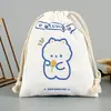 Bolsa de Lona Personalizada con Cordón Bolsa de Algodón con Cordón de Dibujos Animados Juguete Creativo Regalo DIY Bolsa con Cordón para Almacenamiento con Impresión de Logo