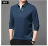 Nueva Camisa Polo de Media Cremallera de Manga Larga para Hombre, Primavera y Otoño 2026, con Cuello de Solapa, Camiseta Casual de Moda para Hombre, Disponible al por Mayor