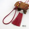 Colgante de borla con nudo chino para cabeza de cordón de cuentas de jade sintético, borla de boca de pez, accesorios para joyería DIY para colgar