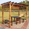 Cenador Pequeño Exterior para Niños Patio Exterior Simple Pequeño Exterior Enrejado de Uvas Mesa y Sillas de Madera Casa de Madera Maitebao