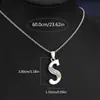 Nuevos Collares con Letras Inglesas Incrustadas de 26 Diamantes para Hombres, Joyería Popular Creativa Incrustada de Diamantes Europea y Americana, Accesorios de Colgantes DIY para Mujeres