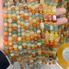 Cuentas de Disco de Ágata Verde Aventurina y Seda Dorada, Cuentas de Barril, Cuentas Redondas Materiales para Accesorios de Joyería DIY Cristal Natural Cuentas de Buda Retorcidas a Mano Venta al por Mayor