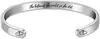 Pulsera abierta en forma de C de acero inoxidable transfronteriza con letras inglesas grabadas a láser, pulsera de regalo creativa inspiradora personalizada