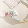 Funda para Teléfono Móvil Lanyard Peluche Lindo Azul y Rosa Gato Kt Cuerda Cruzada Muñeco Gato Corazón de Niña Cuerda Trenzada Correa Anti-Caída