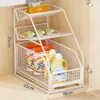 Estante de Baño de Pie Multicapa con Cajones Estante de Almacenamiento Organizador Multifuncional para Artículos de Lavabo del Hogar