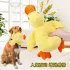 Juguete para perro de peluche pato durmiendo, juguete para cachorro que hace ruido, juguete masticable duradero, compañero para perro pato juguete para mascota