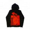 Moletom Americano Hip-Hop Street Retrô Estampa de Espuma com Letras Capuz Punk Solto Manga Longa Tops para Homens e Mulheres