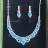 Moda Europea y Americana Joyería Pedrería Gama Alta Personalidad Lujo Elegante Circonita Cúbica Novia Banquete Juego de Aretes y Collar Mujeres