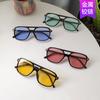 Gafas de sol retro de doble haz cuadradas en forma de T 2023, nuevas gafas de sol de moda de verano, gafas de aviador delgadas de cara grande