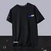 Camiseta de manga corta para hombre, marca de moda de verano, fina de seda helada, cuello redondo, corte holgado, secado rápido, top casual versátil para el verano