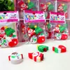 Goma de borrar linda de dibujos animados de Santa Claus, goma de borrar de forma mini, regalo de Navidad para niños, papelería, premios para estudiantes de primaria
