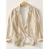 Ropa de Hombre Transfronteriza El Popular Traje Casual para Hombre de Amazon Chaqueta de Una Sola Capa Color Sólido Algodón y Lino Moda Casual Tops para Hombre