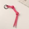 Llavero Colgante de Cuerda de Cuero Trenzada Color Caramelo Simple de Nicho Accesorios Colgantes para Bolsos Hechos a Mano DIY Versátiles