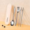 Conjunto de Louça Portátil 316 Aço Inox Panela de Colher Chopsticks Creme Caixa de Armazenamento de Vento Único Chopsticks Spoon
