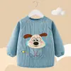 Babeo impermeable de pana de manga larga para otoño e invierno, diseñado para usarse al revés, para comer y proteger la ropa de las manchas
