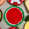 Posavasos Tejidos a Mano Serie Frutas, Productos de Ganchillo Aislantes del Calor Divertidos y Creativos de Venta Caliente Transfronteriza, Venta al por Mayor Directamente del Fabricante