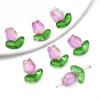 Venta Caliente Transfronteriza Polvo de Gelatina Vidrio Degradado Pétalos de Tulipán Cuentas DIY Hecho a Mano Accesorios para Pendientes Horquilla