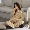 Pijama de Algodão Imitado para Mulheres 2026 Outono Novo Doce Desenho Animado Menina Conjunto para Casa Pode Ser Usado Fora